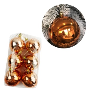 Шарик новогодний, 6 см, медный цвет, гальваника, Украина - интернет-магазин optom-k.com