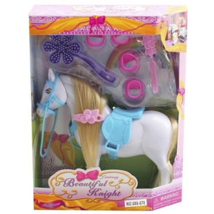 Лошадка, в коробке с окном 17.5х6х23 см, с аксессуарами, микс, DIY TOYS - интернет-магазин optom-k.com