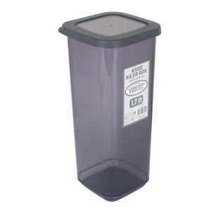 Контейнер для сипучих, 1.7 л, 25.5х11х11 см, пластиковий, квадратний, з кришкою, VIOLET HOUSE - інтернет-магазин optom-k.com