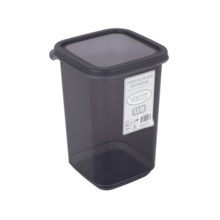 Контейнер для сипучих, 1.1 л, 16.5х11х11 см, пластиковий, квадратний, з кришкою, VIOLET HOUSE - інтернет-магазин optom-k.com