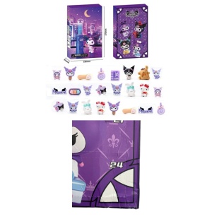 Адвент-календарь, 24 окошка, украшения, аксессуары, в коробке 23х3х37,5 см, (Уценка) - интернет-магазин optom-k.com