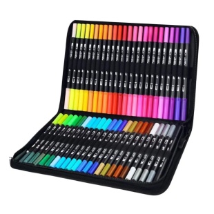 Набор акварельных маркеров, 36 цветов, двусторонние, в тканевом чехле 3х19х23 см - интернет-магазин optom-k.com