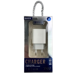 Зарядний пристрій, USB-роз'єм, 3 A, 5V, 20W, білий колір, "Charger Quick" - інтернет-магазин optom-k.com