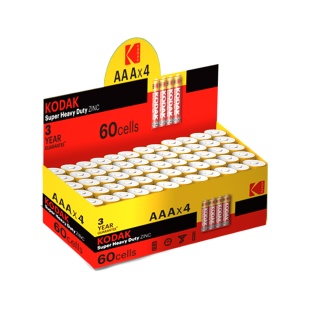 Спайка батареек, 1,5 V, AAА, (4 шт. в спайке), солевая, EXTRA HEAVY DUTY R3, KODAK - интернет-магазин optom-k.com
