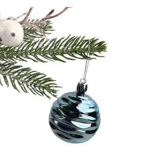 Шарик новогодний, 6 см, синий цвет, гальваника, "Волна", Украина - интернет-магазин optom-k.com