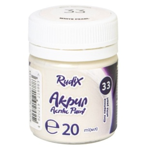 Краска акриловая, 20 мл, белая жемчужина, "RUDIX", ГАММА'UA - интернет-магазин optom-k.com