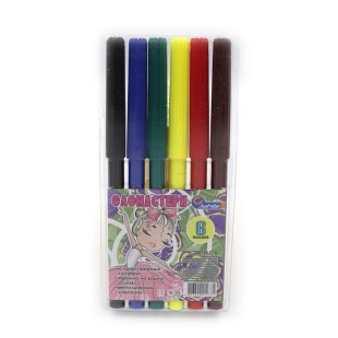 Фломастеры, 6 цветов, пластиковая упаковка, Josef Otten - интернет-магазин optom-k.com