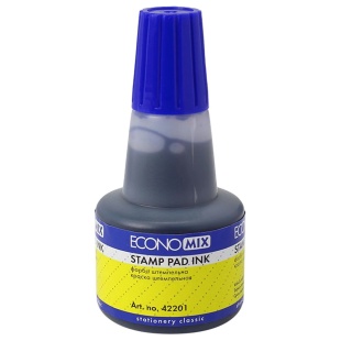 Краска штемпельная, 30 мл, синий цвет, ECONOMIX - интернет-магазин optom-k.com