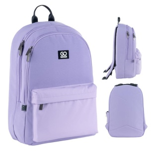 Рюкзак подростковый, 2 отделения, 1 объемный передний карман, фиолетовый, GoPack - интернет-магазин optom-k.com