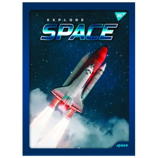 Книга канцелярская, А4, 48 листов, на скобе, мягкая обложка, клетка, офсет, "Space", YES - интернет-магазин optom-k.com