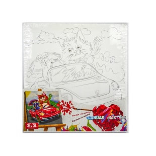 Набор для творчества: полотно-раскраска+краски с кисточками, 31х31 см, "Canvas Painting", Danko Toys - интернет-магазин optom-k.com