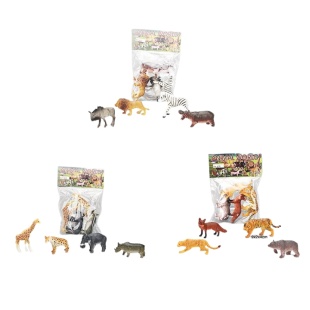 Набор животных, 4 штук, в ассортименте, в пакете, 12х3х18 см - интернет-магазин optom-k.com
