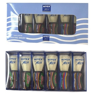 Помазок для бритья, 10,7х3,3 см, белый ворс, пластиковая ручка - интернет-магазин optom-k.com