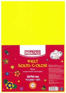 Фетр, 20х30см, 2 мм, 180 г / м2, лимонный цвет, MAXI - интернет-магазин optom-k.com