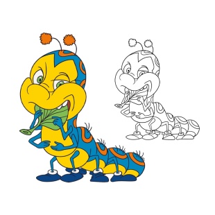 Картина-раскраска, детская, 25х30 см, с набором красок и 3 кисточками, "Гусеничка" - интернет-магазин optom-k.com