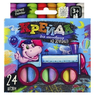 Крейда кольорова, 24 шт, 8 кольорів, кругла, асфальтна, Danko Toys - інтернет-магазин optom-k.com
