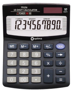 Калькулятор, 10 разрядов, 125х100х27 мм, настольный, OPTIMA Калькулятор, 10 разрядов, 125х100х27 мм, настольный, OPTIMA - интернет-магазин optom-k.com