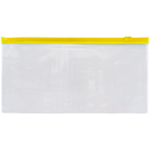 Папка на молнии zip-lock, DL, 180 мкм, 233х113 мм, желтая, AXENT - интернет-магазин optom-k.com