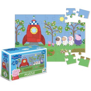 Пазл-мини картонный, 35 элементов, в коробке 6,5х9х3,5 см, "Peppa Pig", DODO - интернет-магазин optom-k.com