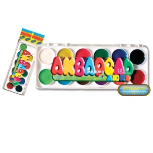 Акварель, 12 цветов, медовая, мини, пластиковая упаковка, Люкс Колор - интернет-магазин optom-k.com