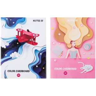 Картон цветной, односторонний, А5, 10 листов, 10 цветов, 230г/м2, KITE канцелярия - интернет-магазин optom-k.com
