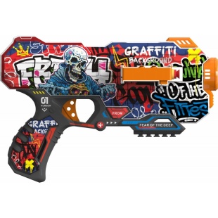 Пистолет, 28х17 см, с поролоновыми патронами (12 шт), в коробке 29х6,5х22 см, "Граффити" - интернет-магазин optom-k.com