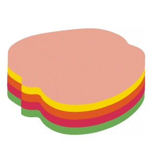 Блок для заметок, 45х50 мм, 80 листов, с липким слоем, неоновые, "Яблоко", ECONOMIX - интернет-магазин optom-k.com