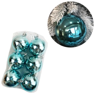 Шарик новогодний, 6 см, бирюзовый, гальваника, Украина - интернет-магазин optom-k.com