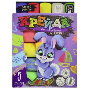 Мел цветной, 5 цветов, круглый, асфальтный, Danko Toys - интернет-магазин optom-k.com