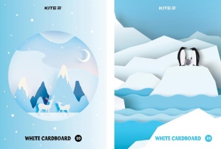 Картон белый, А4, 10 листов, 230 г/м2, односторонний, папка, "Kite", KITE канцелярия - интернет-магазин optom-k.com