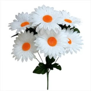 Ромашка искусственная, 6 бутонов, бутон 8 см, 33 см, в ассортименте - интернет-магазин optom-k.com