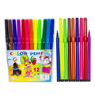 Фломастеры, 12 цветов, Colours pens - интернет-магазин optom-k.com