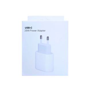 Зарядний пристрій, USB-C-роз'єм, 3 A, 5V, 20W, білий колір, "Power Adapter" - інтернет-магазин optom-k.com