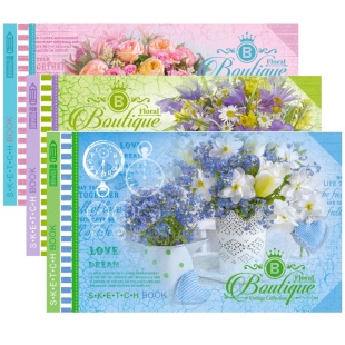 Скетчбук клееный, 197х124 мм, 36 листов, офсет, 120 г/м2, матовая ламинация, Мандарин - интернет-магазин optom-k.com