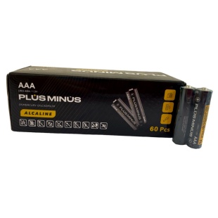 Батарейка пальчикова, AAA, 1,5v, лужна, "Plus minus", ALKALINE POWER - інтернет-магазин optom-k.com