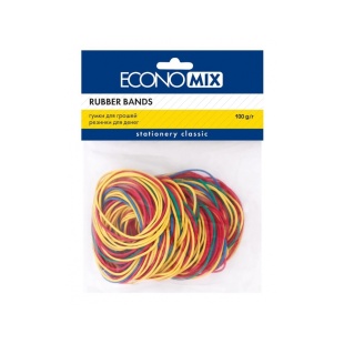Гумки для грошей,  100 г, кольорові , ECONOMIX - інтернет-магазин optom-k.com