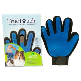 Перчатка для вычесывания шерсти, 17х23 см, в коробке 15х20 см, True Touch - интернет-магазин optom-k.com