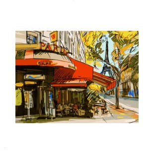 Картина по номерам, 40х50 см, с набором красок и 3 кисточками, "Живописный Париж" - интернет-магазин optom-k.com