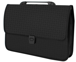 Портфель 27х20,35,5, 1 отделение, на застежке, фактура «Вышиванка», черный цвет, ECONOMIX - интернет-магазин optom-k.com