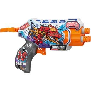 Пистолет, 15х11 см, с поролоновыми патронами (4 шт), в коробке16х15х5  см, "Дракон" - интернет-магазин optom-k.com