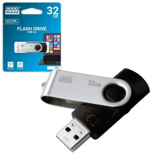 Флешка, 32 GB, USB 2.0,  чорна, GOODRAM - інтернет-магазин optom-k.com