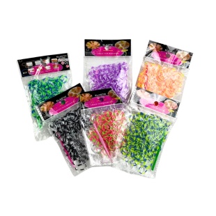 Резинки для плетения браслетов, полосатая, в упаковке 9х14 см - интернет-магазин optom-k.com