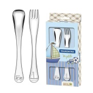 Набор столовых приборов: ложка и вилка, металлические, детские, "Baby", TRAMONTINA - интернет-магазин optom-k.com