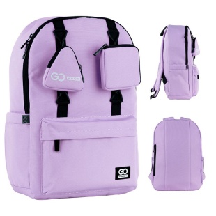 Рюкзак подростковый, 1 отделение, 1 объемный передний карман, фиолетовый, GoPack - интернет-магазин optom-k.com