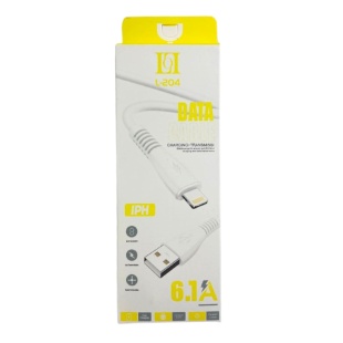 Кабель, 1 м, USB- Lightning, 6А, білий колір, YESPLUS L-204 - інтернет-магазин optom-k.com