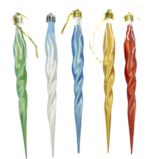 Украшение новогоднее, 19 см, цветная, "Сосулька" - интернет-магазин optom-k.com