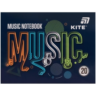 Зошит для нот, А5, 20 листів, Music, KITE канцелярія - інтернет-магазин optom-k.com