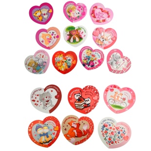 Открытка поздравительная, 15,5х14 см, фигурная, цветная, в ассортименте,"Большое Сердце", Мандарин - интернет-магазин optom-k.com