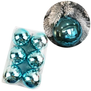 Шарик новогодний, 8 см, бирюзовый, гальваника, Украина - интернет-магазин optom-k.com