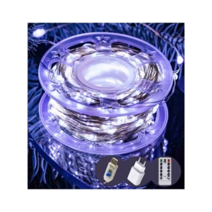 Гирлянда – нить, диодная, 1000 белых лампочек, 100 м, с пультом, "Роса" - интернет-магазин optom-k.com